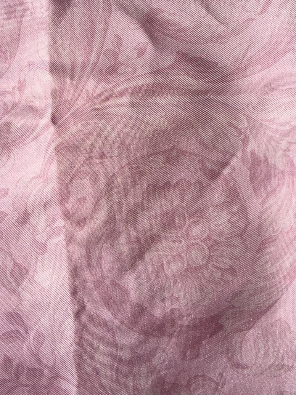 Versace Soft Pink Baroque Silk Scarf